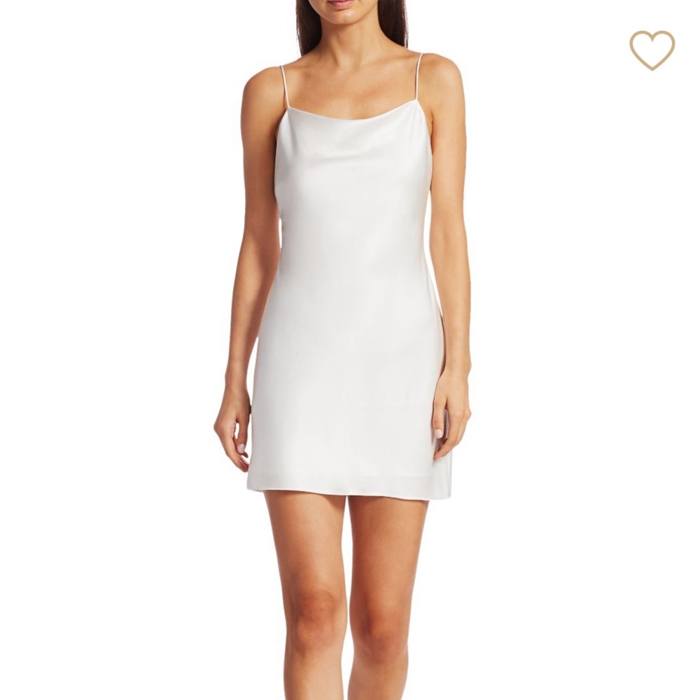 Alice + Olivia white silk dress